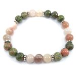 Unakite Moonstone Combination Bracelet