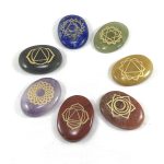 Engraved 7 Chakra Symbols Tumble Set