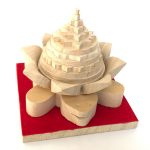 Meru Shriparni (sevan/saven) Shri Yantra Vastu Pyramid Yantra With Tortoise Red Base. (4 Inch)