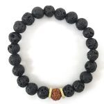 Rudraksha And Lava Stone Combination Bracelet