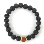 Rudraksha And Lava Stone Combination Bracelet