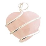 Rose Quartz Pendant [Heart Shape -Wired]