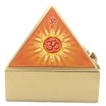 Wooden Pyramid Wish Box Size 4 inch Om Sticker Wish Box