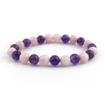 Rose Quartz Amethyst Combination Bracelet 8mm