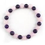 Rose Quartz Amethyst Combination Bracelet 8mm