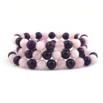 Rose Quartz Amethyst Combination Bracelet 8mm