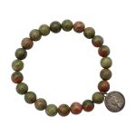 Unakite Bracelet With Charm