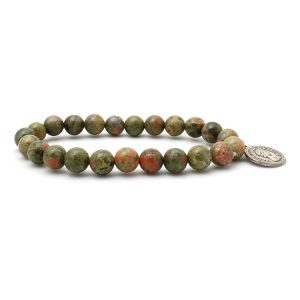 Unakite Bracelet With Charm