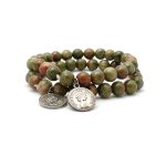 Unakite Bracelet With Charm