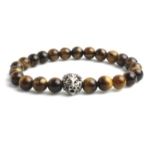 Tiger Eye with Charm Bracelet 8mm