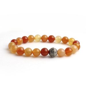 Carnelian with Charm Bracelet 8mm