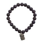 Amethyst with Owl Charm Bracelet 8mm