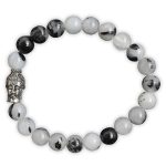 Black Routile with Charm Bracelet 8mm