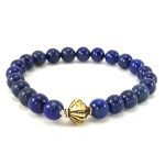 Lapis with Charm Bracelet 8mm