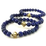 Lapis with Charm Bracelet 8mm