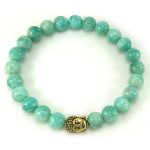 Amazonite with Buddha Charm Bracelet 8mm