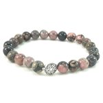 Rhodonite Bracelet with Charm 8mm