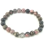 Rhodonite Bracelet with Charm 8mm