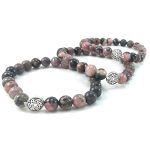 Rhodonite Bracelet with Charm 8mm