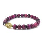 Magenta Cats Eye Tiger Bracelet 8mm