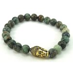 African Turquoise with Charm Bracelet 8mm