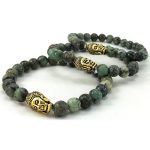 African Turquoise with Charm Bracelet 8mm