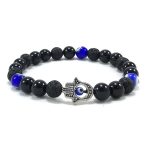 Lava Onxy Evil Eye Combination with Humsa Bracelet