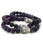 Purple Cats Eye With Buddha Charm Bracelet