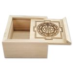 Sri Yantra Sacred Geometry Wooden Box, Cash Box, Bracelet Charging Box. (Size 4 x 3.5 x 2 Inches)