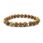 Camel Jasper Bracelet 8mm single Bracelet, Camel Jasper stone, Yellow color.