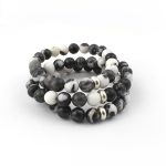 Black and White Zebra Jasper Bracelet 8mm single Bracelet, Black and White Zebra Jasper stone, Black and White color.