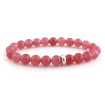 Cherry Quartz Bracelet 8mm single Bracelet, Cherry Quartz stone, Pink color.