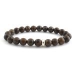 Bronzite Bracelet 8mm single Bracelet, Bronzite stone, Brown color.