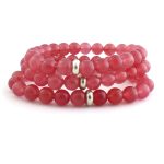 Cherry Quartz Bracelet 8mm single Bracelet, Cherry Quartz stone, Pink color.