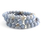 Angelite Bracelet 8mm single Bracelet, Angelite stone, Blue color