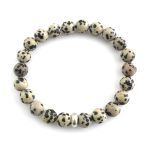 Dalmation Jasper Bracelet 8mm single Bracelet, Dalmation Jasper stone, Cream and black color.