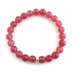 Cherry Quartz Bracelet 8mm single Bracelet, Cherry Quartz stone, Pink color.