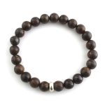 Bronzite Bracelet 8mm single Bracelet, Bronzite stone, Brown color.