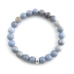 Angelite Bracelet 8mm single Bracelet, Angelite stone, Blue color