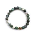 Tree Agate Bracelet 8mm single Bracelet, Tree Agate stone, Green color.