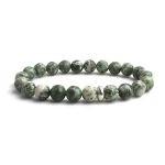 Green Spot Jasper Bracelet 8mm single Bracelet, Green Spot Jasper stone, Green color.