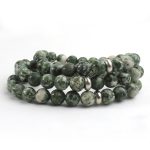 Green Spot Jasper Bracelet 8mm single Bracelet, Green Spot Jasper stone, Green color.