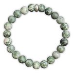 Green Spot Jasper Bracelet 8mm single Bracelet, Green Spot Jasper stone, Green color.