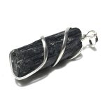 Black Tourmaline Pendant for Men and Women, Rough Black Tourmaline stone, Black color