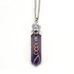 Lepidolite seven chakra pendant