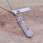 Charged Activated Energized Rose Quartz Stone Seven Chakra Pendant