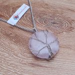 Charged Activated Rose Quartz Wire Tree Pendant