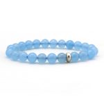 Chalcedony Bracelet 8 mm, Chalcedony Bracelet With Ring