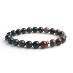 Bloodstone Bracelet 8mm, Bloodstone Bracelet with Ring