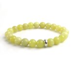 Lemon Quartz Bracelet, Lemon Quartz Bracelet with Ring Charm 8mm